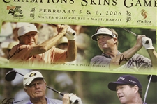 Palmer, Nicklaus, Watson, Player & others Signed 2006 Wendy's Champions Skins Game Poster JSA ALOA