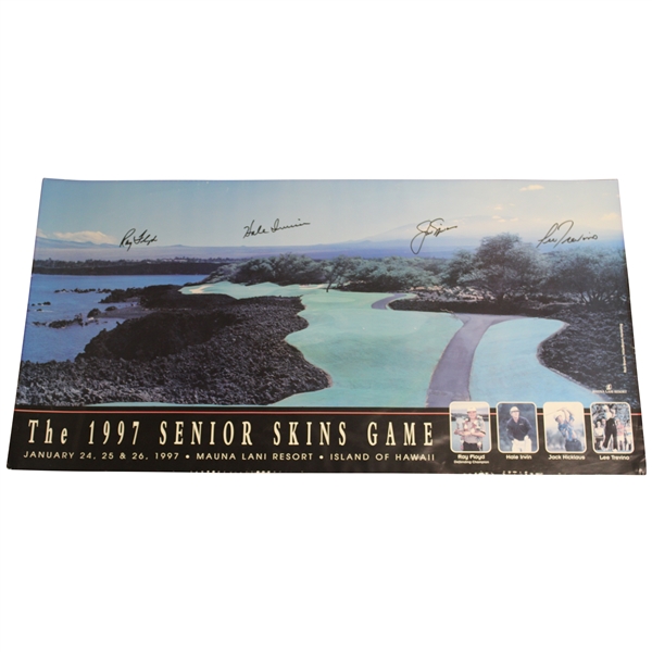 Jack Nicklaus, Trevino, Irwin & Floyd Signed 1997 The Senior Skins Game Poster JSA ALOA
