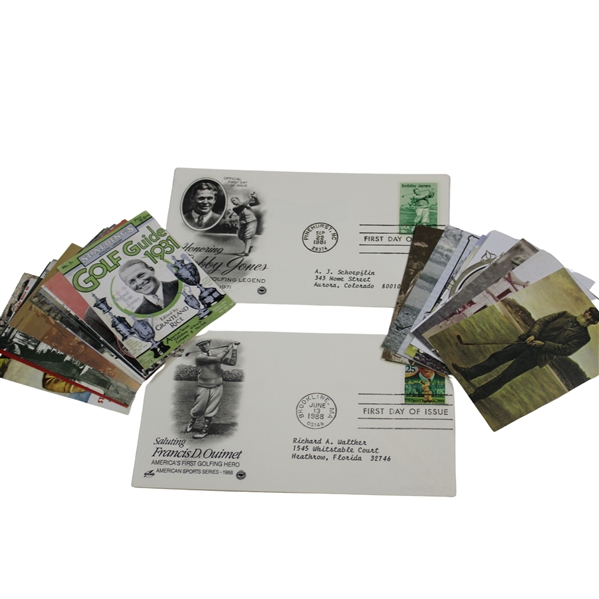 Bobby Jones & Ouimet FDCs w/Tom Morris & Bobby Jones Story Card Sets