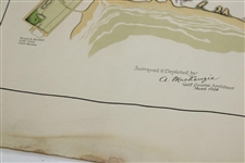 Original 1924 The Old Course St. Andrews Aerial Map Surveyed & Depicted by MacKenzie