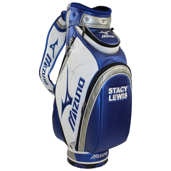 Stacy Lewis Signed 2011 Kraft Nabisco Championship Winning Used Mizuno Full Size Golf Bag with Insc. JSA ALOA
