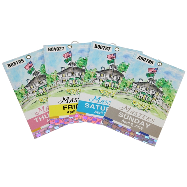 2018 Masters Full Tournament Day Ticket Set - Thursday, Friday, Saturday & Sunday