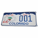 Big 3 Palmer Nicklaus Player Signed 1993 Us Senior Open Co License Plate JSA ALOA