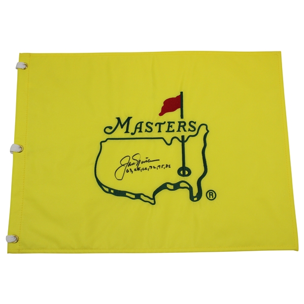 Jack Nicklaus Signed Undated Masters Embroidered Flag with Years Won JSA ALOA