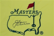 Jack Nicklaus Signed Undated Masters Embroidered Flag with Years Won JSA ALOA