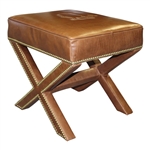 Augusta National GC Berckman's Place Masters Ltd Ed Brown Leather Ottoman