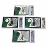 Four (4) 2001 Upper Deck Tour Threads Slabbed/Graded Golf Cards - Leonard x2) & Joe Durant (x2)