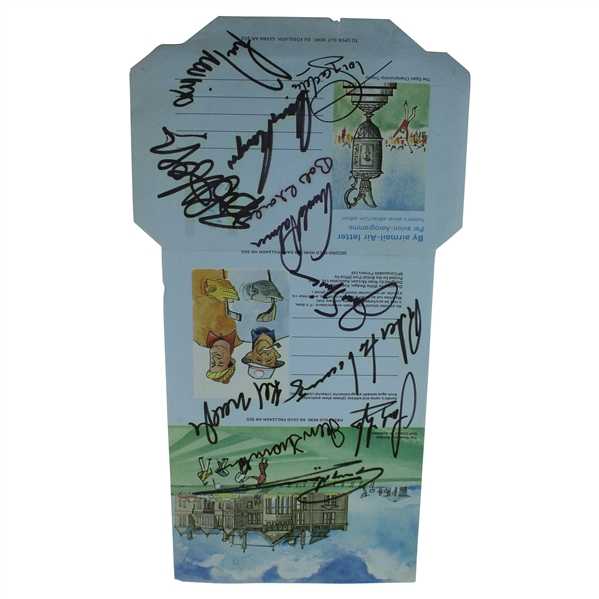 Arnie, Nicklaus & Ten (10) other OPEN Champs Signed St Andrews Envelope JSA ALOA