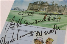 Arnie, Nicklaus & Ten (10) other OPEN Champs Signed St Andrews Envelope JSA ALOA