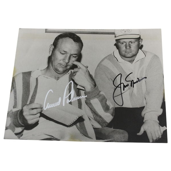 Arnold Palmer & Jack Nicklaus Signed Black And White Photo JSA ALOA