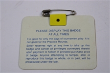 Larry Mize Signed 1987 masters Tournament Series Badge #A00252 JSA ALOA