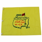 Nick Faldo Signed 2008 Masters Embroidered Flag with 1989-90-96 JSA ALOA