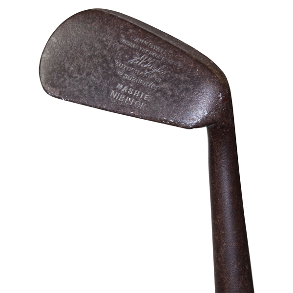 JH Taylor Cann & Taylor Warranted Hand Forged Mashie Niblick w/ Shaft Stamp