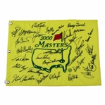 Tiger, Jack, Seve, Palmer, Nelson & 24 others Signed 2000 Masters Embroidered Flag JSA ALOA
