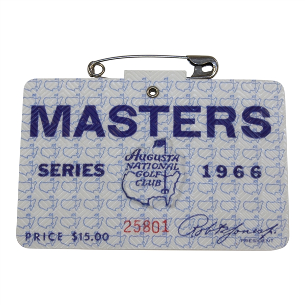 1966 Masters Tournament SERIES Badge #25801 - Jack Nicklaus Winner