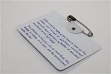 1966 Masters Tournament SERIES Badge #25801 - Jack Nicklaus Winner