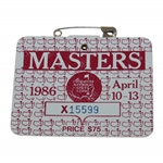 1986 Masters Tournament SERIES Badge #X15599 - Jack Nicklaus Winner