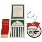 John Derrs Personal Greenbrier Golf & Country Club Scorecard, Guest Ticket, & Matchbook