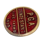1928 PGA Championship at Baltimore CC Five Farms Course Contestant Badge - Leo Diegel Winner - Rare