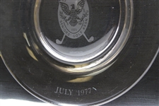 1977 USSGA Midwest Seniors Inv. Tournament Tiffany & Co. Crystal Golf Trophy Plate