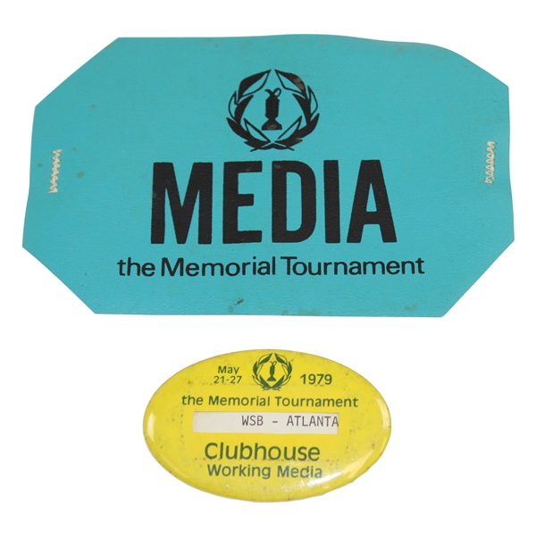 1979 The Memorial Tournament Media Arm Band & Clubhouse Working Media Badge