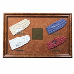 Stewart, Calcavecchia, Faldo & Strange Signed Golf Gloves Display - 1989 Major Champs - Framed JSA ALOA