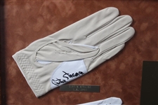 Stewart, Calcavecchia, Faldo & Strange Signed Golf Gloves Display - 1989 Major Champs - Framed JSA ALOA