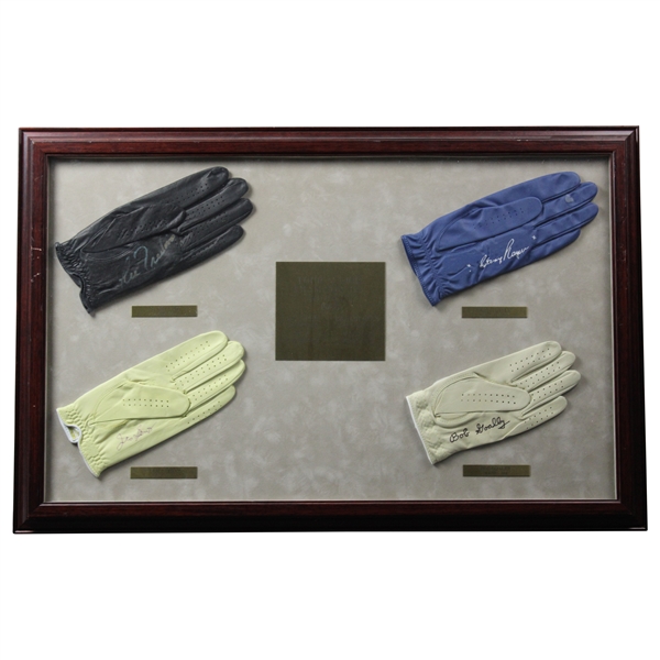 Boros, Trevino, Player & Goalby Signed Golf Gloves Display - 1968 Major Champs - Framed JSA ALOA