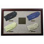 Boros, Trevino, Player & Goalby Signed Golf Gloves Display - 1968 Major Champs - Framed JSA ALOA