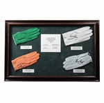 Palmer, Barber, Littler & Player Signed Golf Gloves Display - 1961 Major Champs - Framed JSA ALOA