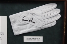 Palmer, Barber, Littler & Player Signed Golf Gloves Display - 1961 Major Champs - Framed JSA ALOA