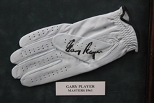Palmer, Barber, Littler & Player Signed Golf Gloves Display - 1961 Major Champs - Framed JSA ALOA