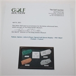 Palmer, Barber, Littler & Player Signed Golf Gloves Display - 1961 Major Champs - Framed JSA ALOA