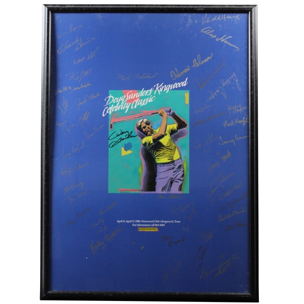 Multi-Signed 1988 Doug Sanders Kingwood Celebrity Classic Matted Poster JSA ALOA