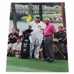 Arnold Palmer Signed 1998 Masters Stretching Photo JSA ALOA