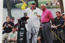 Arnold Palmer Signed 1998 Masters Stretching Photo JSA ALOA