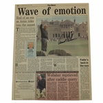 Arnold Palmer Signed 1995 Open Farewell Newspaper Page JSA ALOA