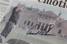 Arnold Palmer Signed 1995 Open Farewell Newspaper Page JSA ALOA