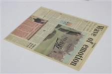 Arnold Palmer Signed 1995 Open Farewell Newspaper Page JSA ALOA