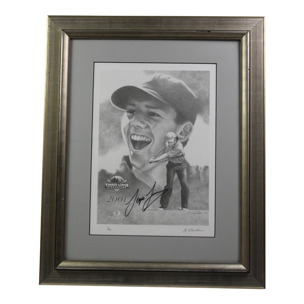 Sergio Garcia Signed 2001 Limited Edition 1/50 Timber Lodge Steakhouse Framed Drawing JSA ALOA