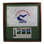 Player, Wadkins & Hubert Green Signed 2002 US Senior Open Framed Display JSA ALOA