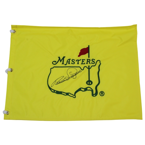 Bernhard Langer Signed Undated Masters Embroidered Flag JSA ALOA