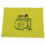 Nick Faldo Signed 2014 Masters Embroidered Flag with 1989-90-96 JSA ALOA