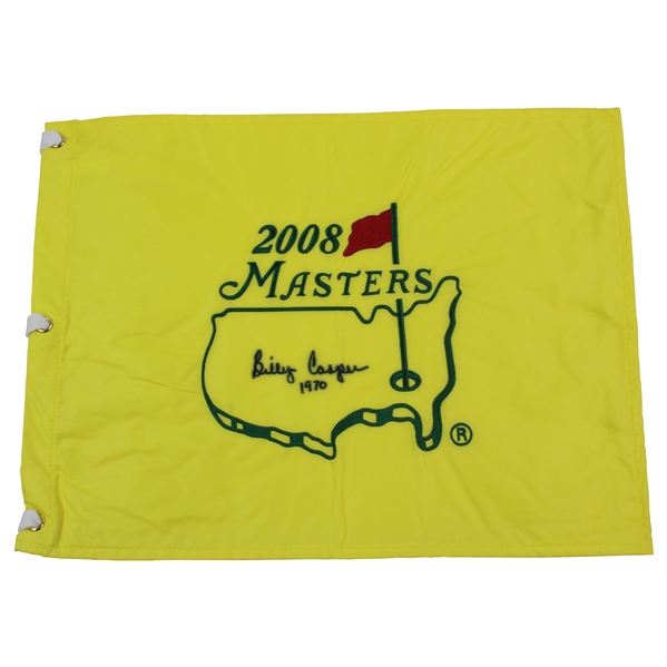 Billy Casper Signed 2008 Masters Embroidered Flag with 1970 JSA ALOA