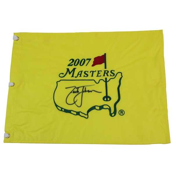 Zach Johnson Signed 2007 Masters Embroidered Flag JSA ALOA