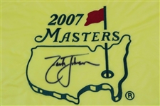Zach Johnson Signed 2007 Masters Embroidered Flag JSA ALOA
