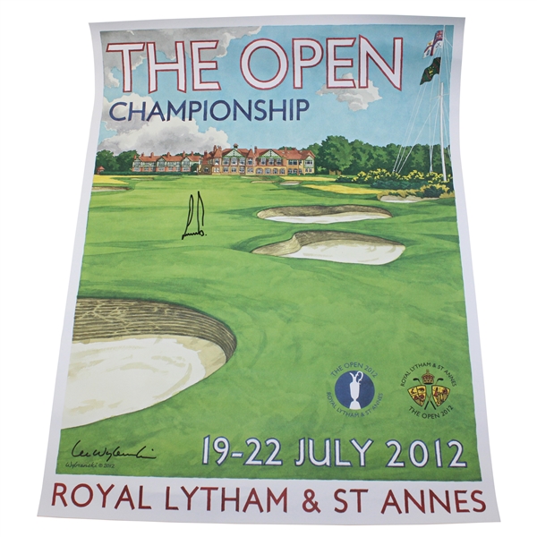 Ernie Els Signed 2012 The Open at Royal Lytham & St Annes Poster by Lee Wybranski JSA ALOA
