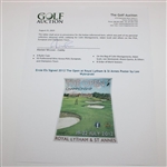 Ernie Els Signed 2012 The Open at Royal Lytham & St Annes Poster by Lee Wybranski JSA ALOA