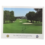 Tiger Woods Signed 2007 PGA Championship at Southern Hills CC Poster JSA ALOA