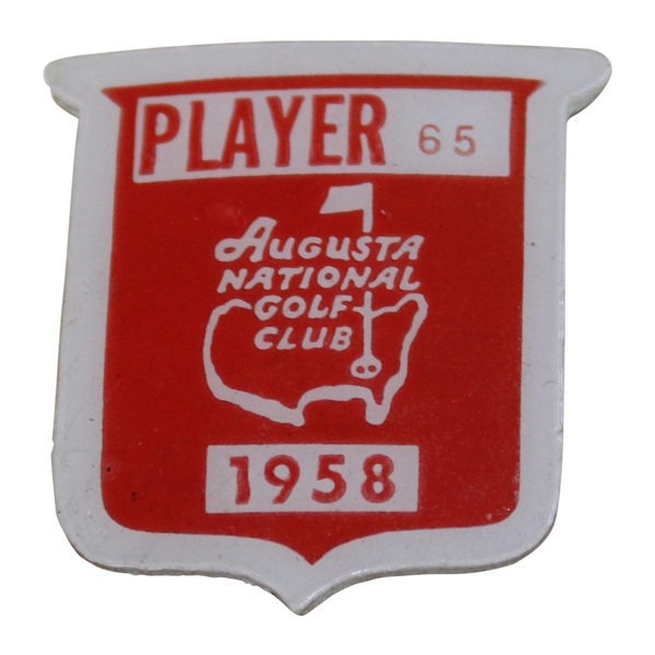 Tommy Bolts 1958 Masters Tournament Official Contestant Badge #65